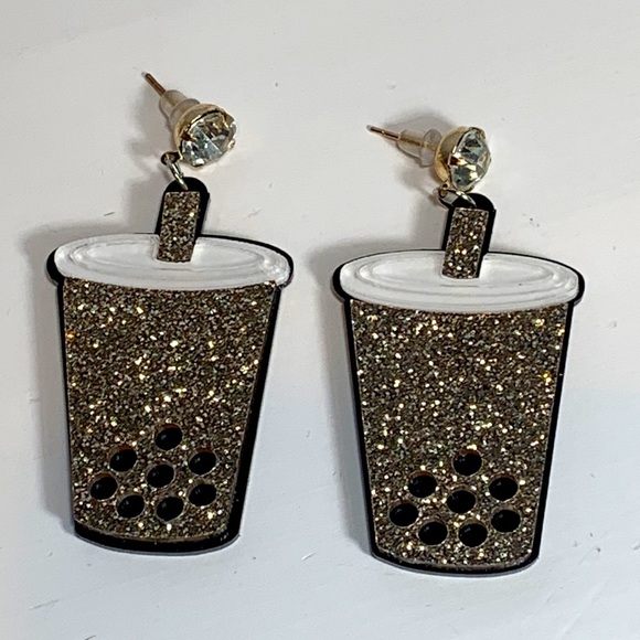 Bubble Tea Boba Milk Tea Earrings NEW! - Picture 6 of 9